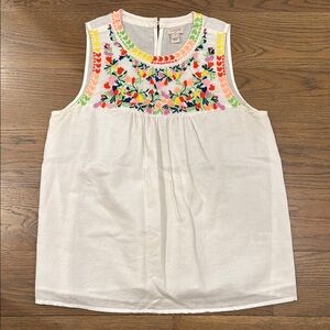Colorful Embroidered Sleeveless Top